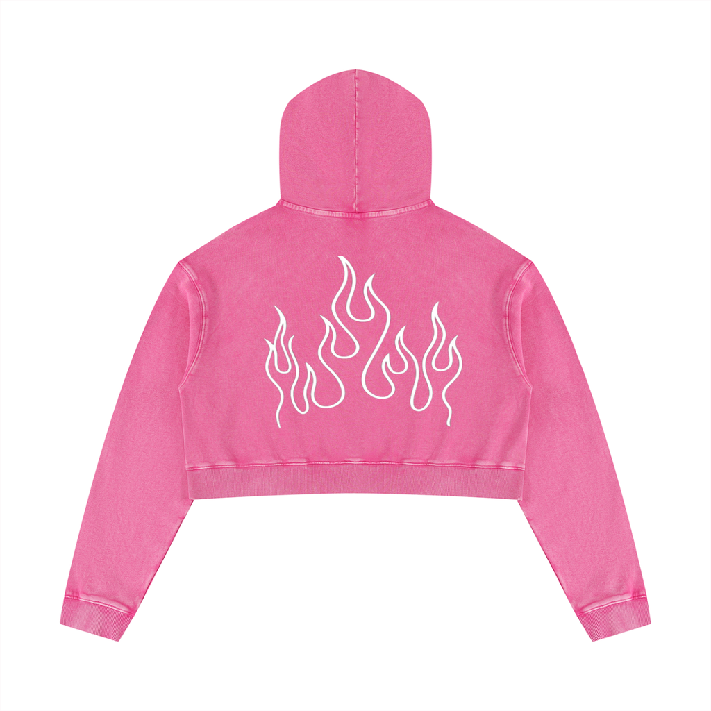 Women’s Mineral Washed Crop Hoodie