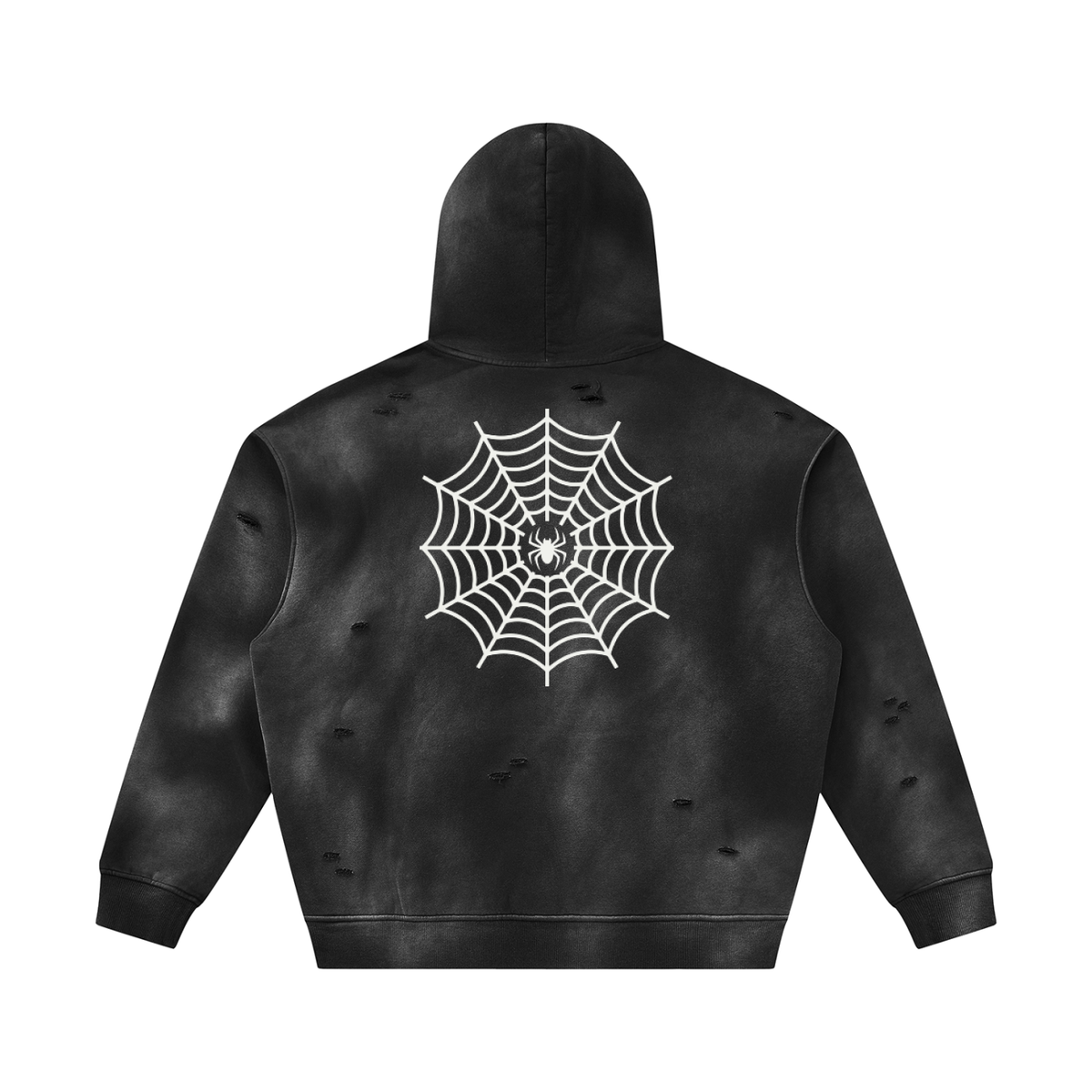 Unisex Sunfade Frayed Fleece Hoodie