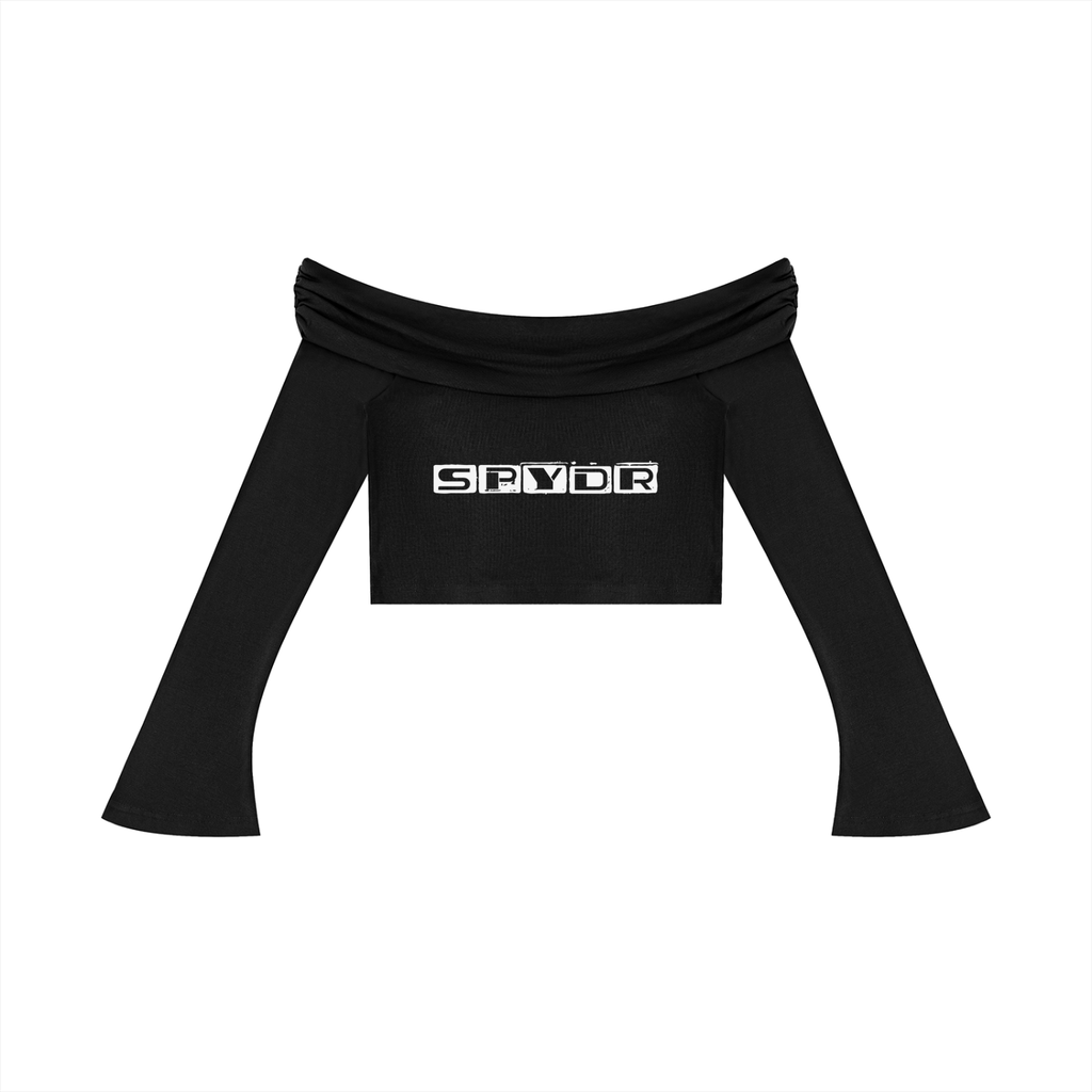 Women's Off-the-Shoulder Bell Sleeve Crop T-Shirt
