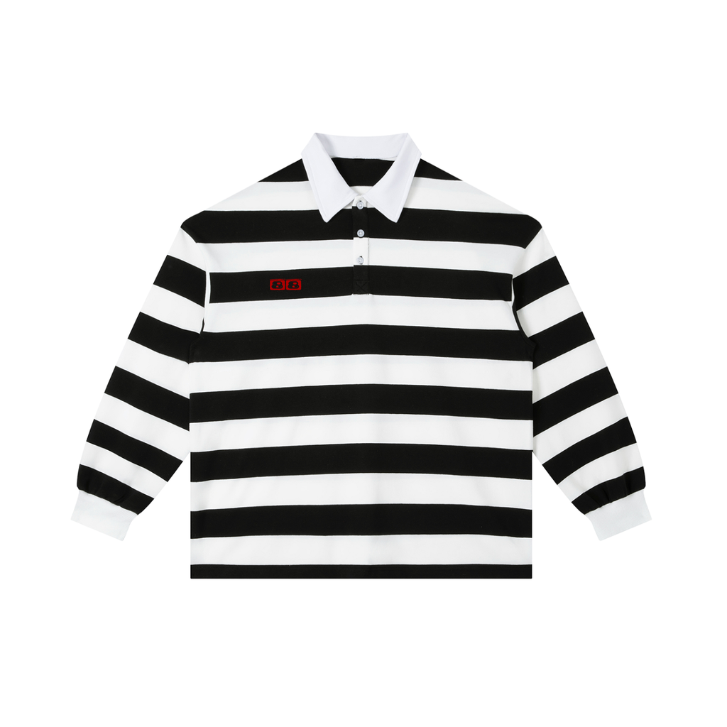 Color Block Stripe Polo Shirt
