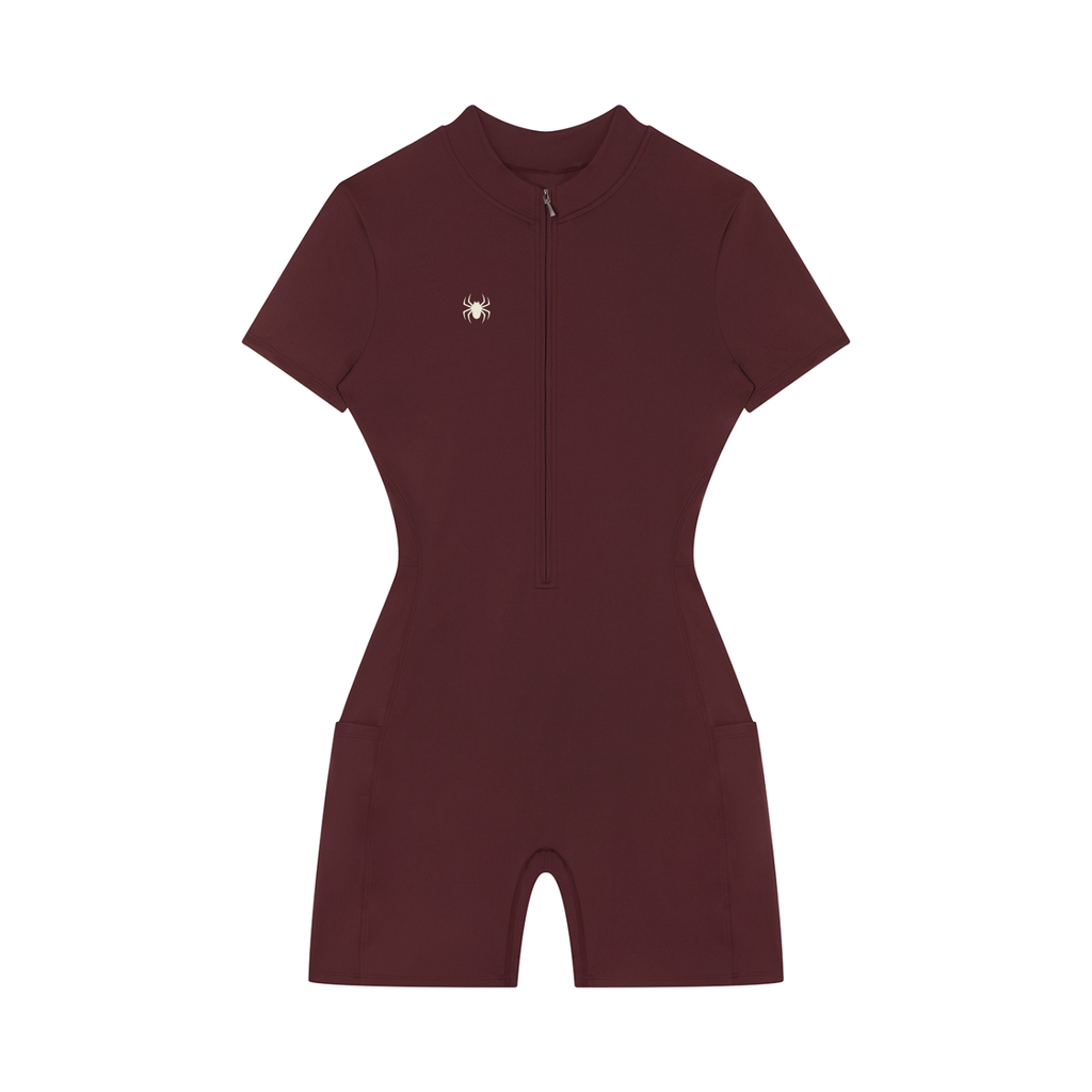 Women's Quarter-Zip Short Sleeve Romper