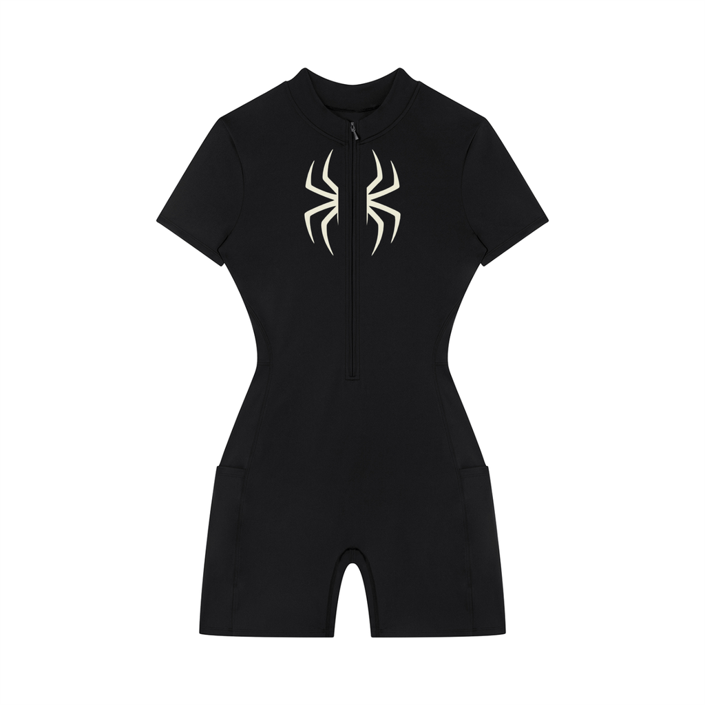 Women's Quarter-Zip Short Sleeve Romper