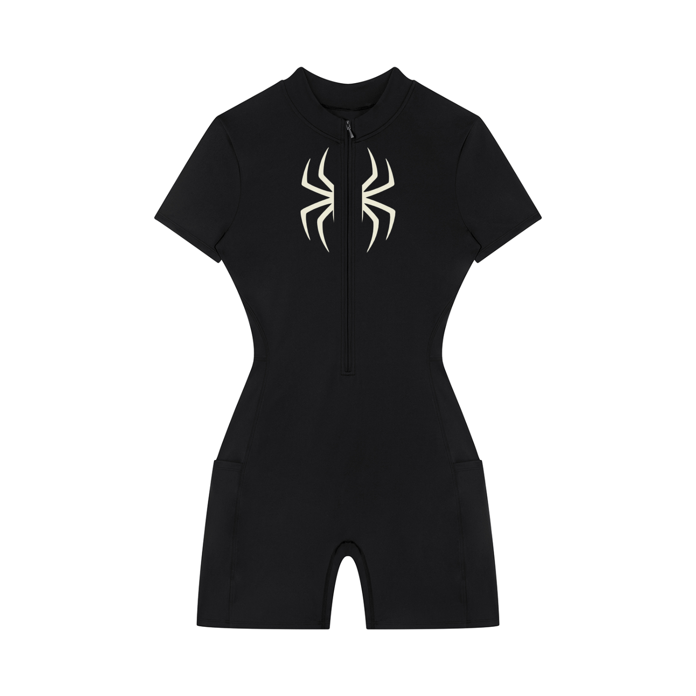 Women's Quarter-Zip Short Sleeve Romper