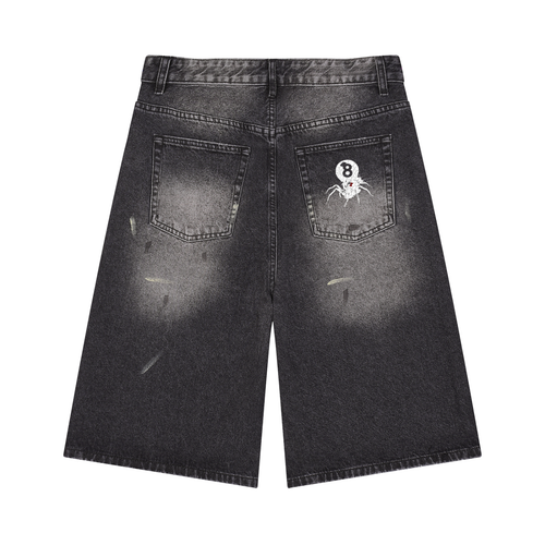 Men’s Vintage Wash Wide Leg Denim Shorts